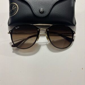 Ray-Ban Gold and Brown Sunglasses